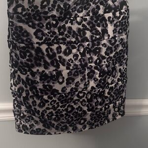 Amy Byer Black and Gray Animal Print Skirt